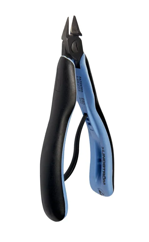 Lindstrom RX-8148 ESD-Safe Small Tapered Head Diagonal Ultra-Flush® Alloy Steel Cutter with ERGO™ Cushioned Grip Handles, 5.25" OAL
