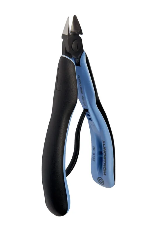 Lindstrom RX8154 ESD-Safe Medium Tapered Head Diagonal Flush Alloy Steel Cutter with ERGO™ Cushioned Grip Handles, 5.3" OAL