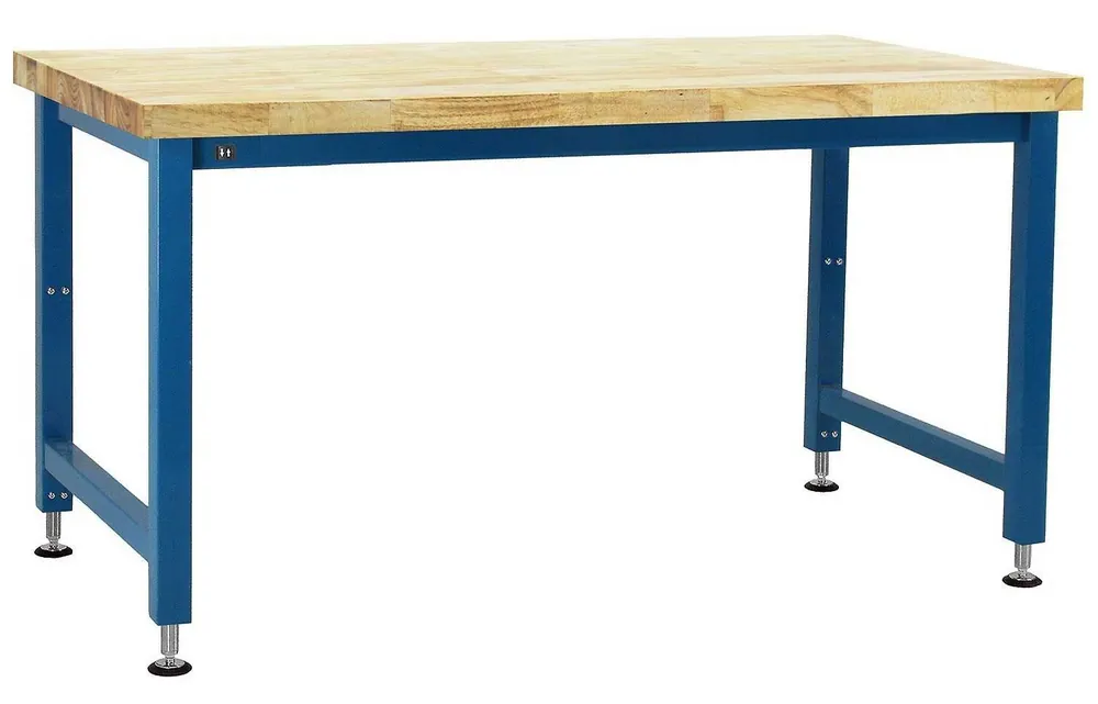 BUILT RIGHT A-Series Height Adjustable Workbench with 1.75" Lacquered Maple Butcher Block Work Surface