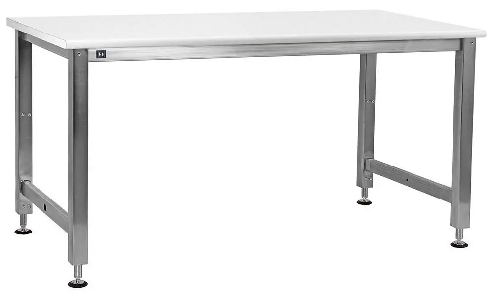 BUILT RIGHT A-Series Height Adjustable Stainless Steel Electric Lift Workbench with ESD Laminate