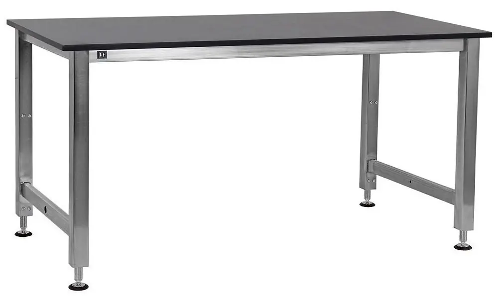 BUILT RIGHT A-Series Height Adjustable Stainless Steel Electric Lift Workbench with 1" Phenolic Resin Work Surface