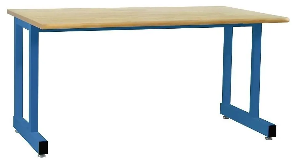 BUILT RIGHT D-Series Cantilevered Workbench with 1.75" Lacquered Maple Butcher Block Work Surface
