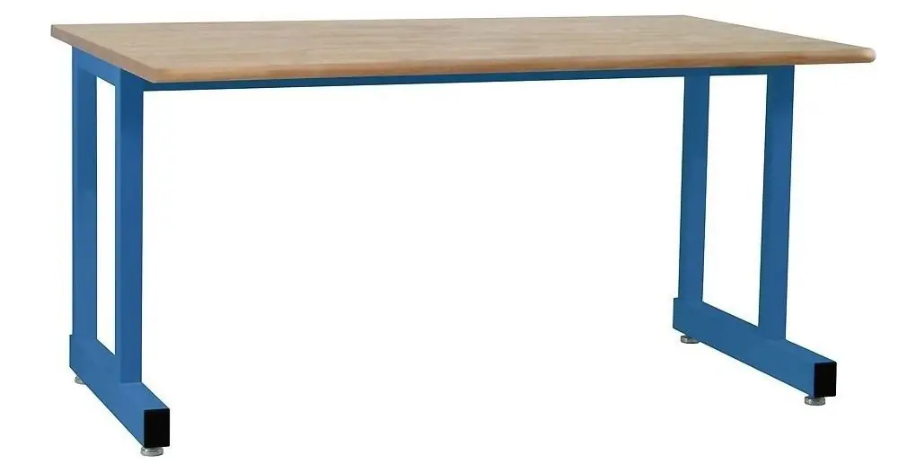 BUILT RIGHT D-Series Cantilevered Workbench with 1.75" Oiled Maple Butcher Block Work Surface