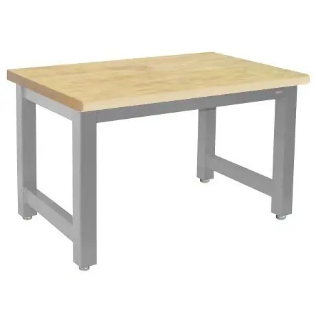 BUILT RIGHT H-Series Heavy-Duty Workbench with 1.75" Lacquered Maple Butcher Block Work Surface