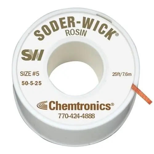 Chemtronics 50-5-25 5 Soder-Wick® Rosin Flux Desoldering Wick, Brown, 0.145" dia. x 25‘ Spool