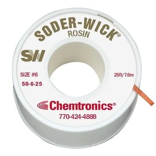 Chemtronics 50-6-25 6 Soder-Wick® Rosin Flux Desoldering Wick, Red, 0.210" dia. x 25‘ Spool