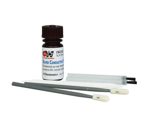 Chemtronics CW2205 CircuitWorks® Silver Conductive Paint, 5g (0.18 oz.) Bottle (Case of 12)