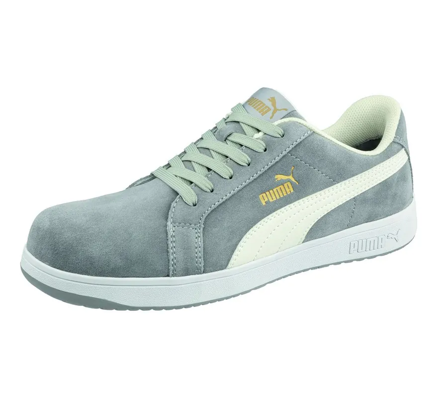 PUMA Safety Iconic ESD-Safe Men‘s Low Suede Safety Shoe, Gray