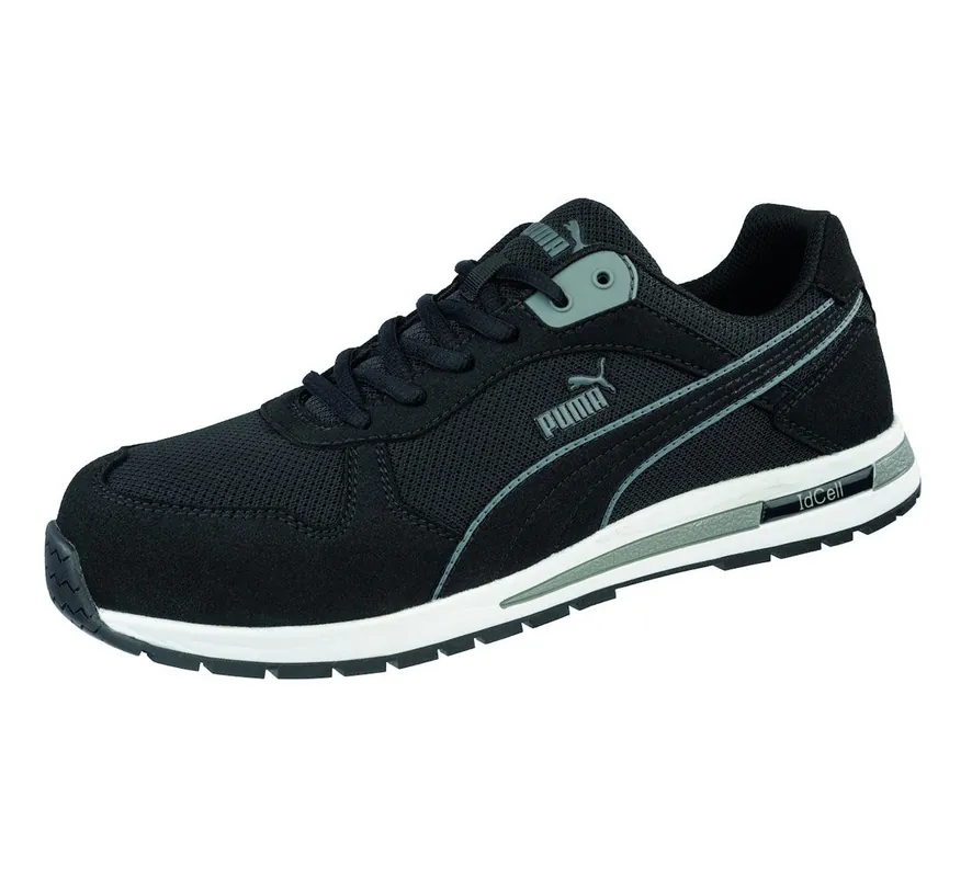 PUMA Safety Frontside ESD-Safe Men‘s Low Mesh Safety Shoe, Black/Gray