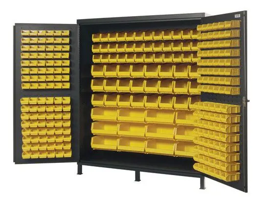 Quantum All-Welded Gray Storage Cabinet with 136 Bins, 24" x 72" x 84"