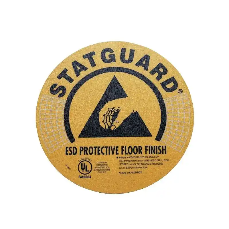Statguard Flooring 46005 "ESD PROTECTIVE FLOOR FINISH" Floor Sign, 8" Diameter (Pack of 10)