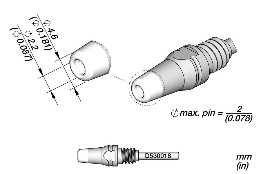 JBC D530 Series Through-Hole Desoldering Tips