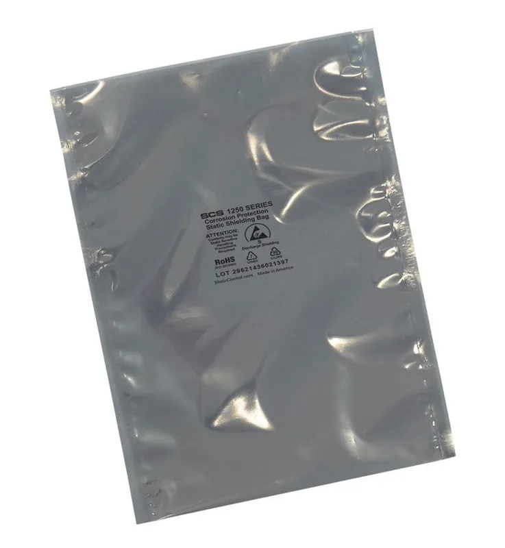 SCS 1250 Series Metal-Out Static Shielding Bags with Corrosion Protection, Zip-Top
