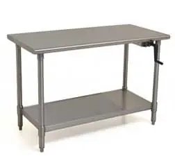 Eagle Deluxe Series Height Adjustable Stainless Steel Worktable with Adjustable Undershelf