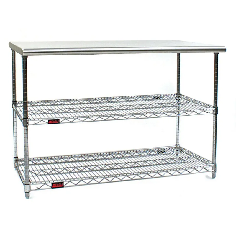 Eagle 30" x 72" AdjusTable® Work Surface System with (2) Stainless Steel Wire Shelves
