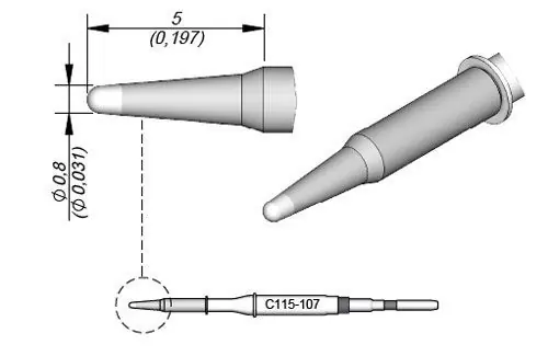JBC C115 Series Nano Soldering Cartridges