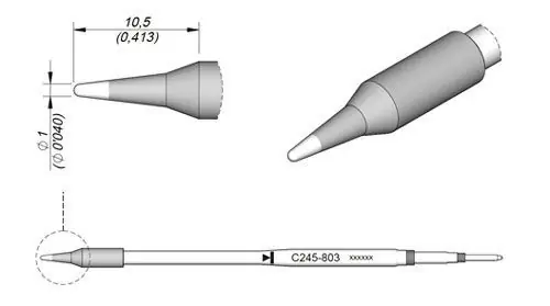 JBC C245L Series Long Soldering Cartridges