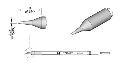 JBC C245 Series Conical Soldering Cartridges