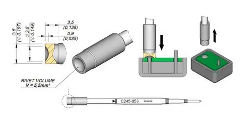 JBC C245 Series Heat Staking Soldering Cartridges