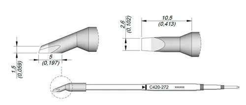 JBC C420 Series Desoldering Tweezer Cartridges