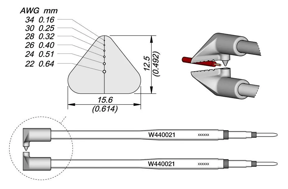 JBC W440 High-Temperature Stripping Tweezer Cartridges