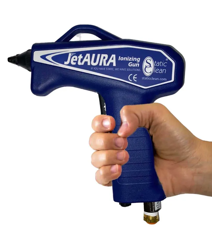 Static Clean JAG-IV JetAURA Ionizing Gun w/ OSHA Nozzle, Pulsed Air, LED Light, 100-240V