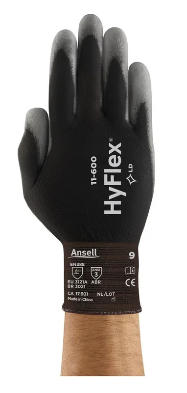 Ansell HyFlex® Palm Coated 15-Gauge Industrial Gloves (Bag of 12 Pairs)