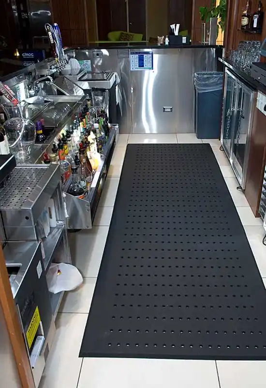 M+A Matting 496 Cushion Complete Indoor Wet/Dry Anti-Fatigue Mats with Holes, Black