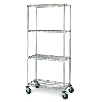 Olympic Mobile Chrome Wire Shelving with Shelves