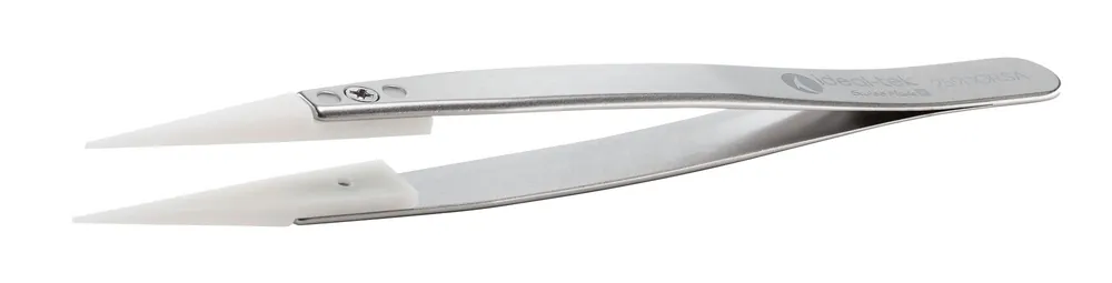 Ideal-tek 259DGR.SA.1.ITU Anti-Magnetic Stainless Steel Tweezer with Replaceable 0.028" x 0.028" Straight, Fine, Pointed, Strong Plastic Delrin Glass Tips, 5.12" OAL