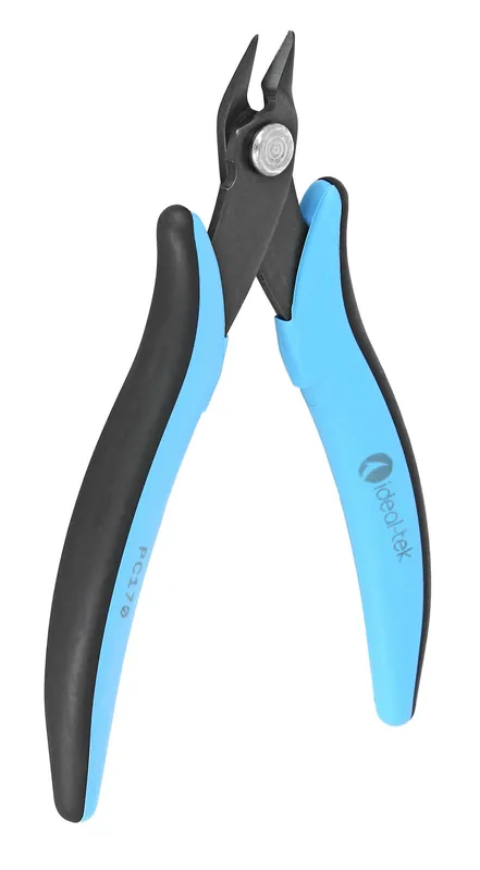 Ideal-tek PC170.IT TEK-ME Shear, Angled Medium Head Flush Carbon Steel Cutter with Ergonomic Handles, 5.43" OAL
