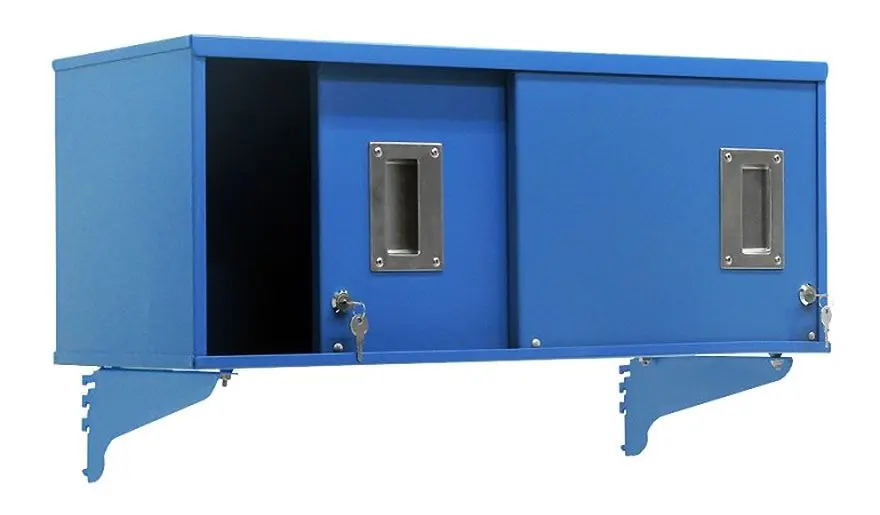 BUILT RIGHT Upright-Mounted Overhead Cabinets with Sliding Double Doors