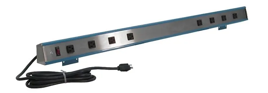 BUILT RIGHT Back-Mounted Aluminum 15-Amp Power Strips with Stainless Steel Face