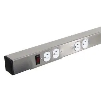 CleanPro Back-Mounted Stainless Steel 15-Amp Power Strips