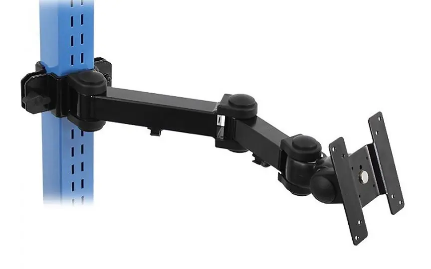 BUILT RIGHT Upright-Mounted Articulating Monitor Arm, Black