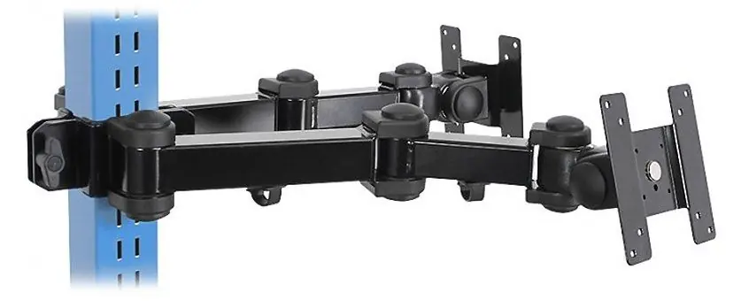 BUILT RIGHT Upright-Mounted Articulating Dual Monitor Arm, Black