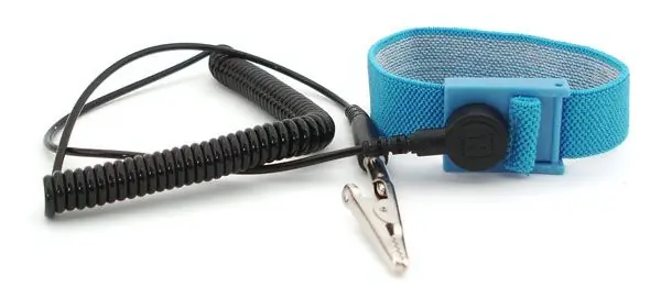 Botron Adjustable Lightweight Elastic Wrist Straps with 1/8" Snap & Coil Cord
