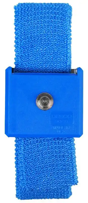 Desco Adjustable Blue Elastic Wrist Strap with 4mm Snap