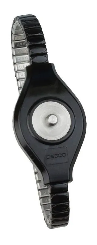 Desco Adjustable Black Ultra-Light Metal Wrist Strap with 4mm Snap