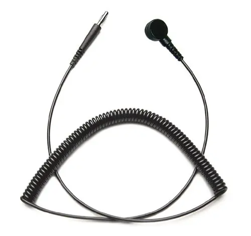 Transforming Technologies Wrist Strap Coil Cord with 4mm Snap to Banana Plug