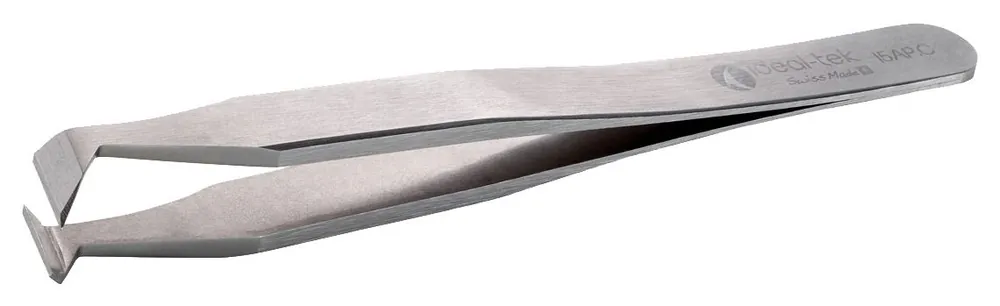 Ideal-tek 15AP.C.0.ITU High Precision Carbon Steel Hard Wire Cutting Tweezer with 135° Angled Parallel Blade Tips, 4.72" OAL