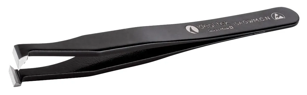 Ideal-tek 15AGWM.C.N.0.ITU ESD-Safe Epoxy Coated Carbon Steel Hard Wire Cutting Tweezer with 145° Predominantly Angled Blade Tips, 4.53" OAL