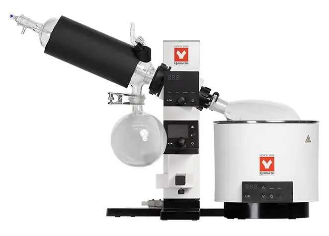 Yamato Scientific REV-202M-AWA 115V Rotary Evaporator with Vacuum Regulator, Water Bath, & Glassware Set A