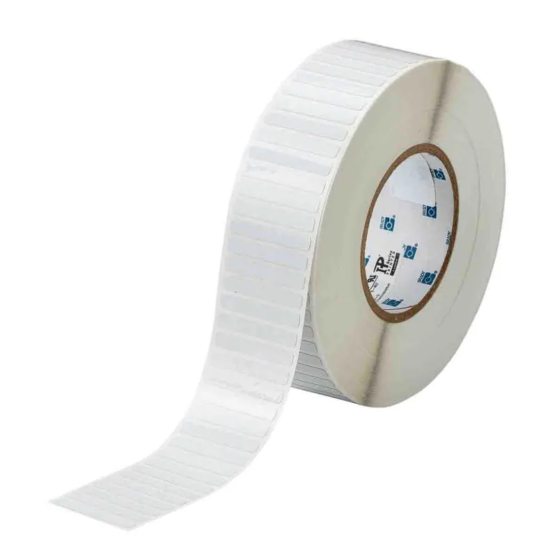 Brady Heat Resistant Gloss Polyimide Circuit Board Labels for 3" Core Printers & R6002 Ribbons, White, 0.25" x 1.75" (Roll of 10,000)