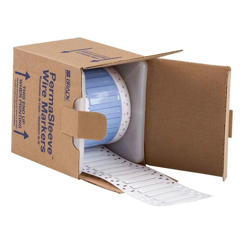 Brady PermaSleeve® Matte Polyolefin Heat Shrink Wire and Cable Labels for 3" Core Printers & R6600 Ribbons, 0.187" dia.