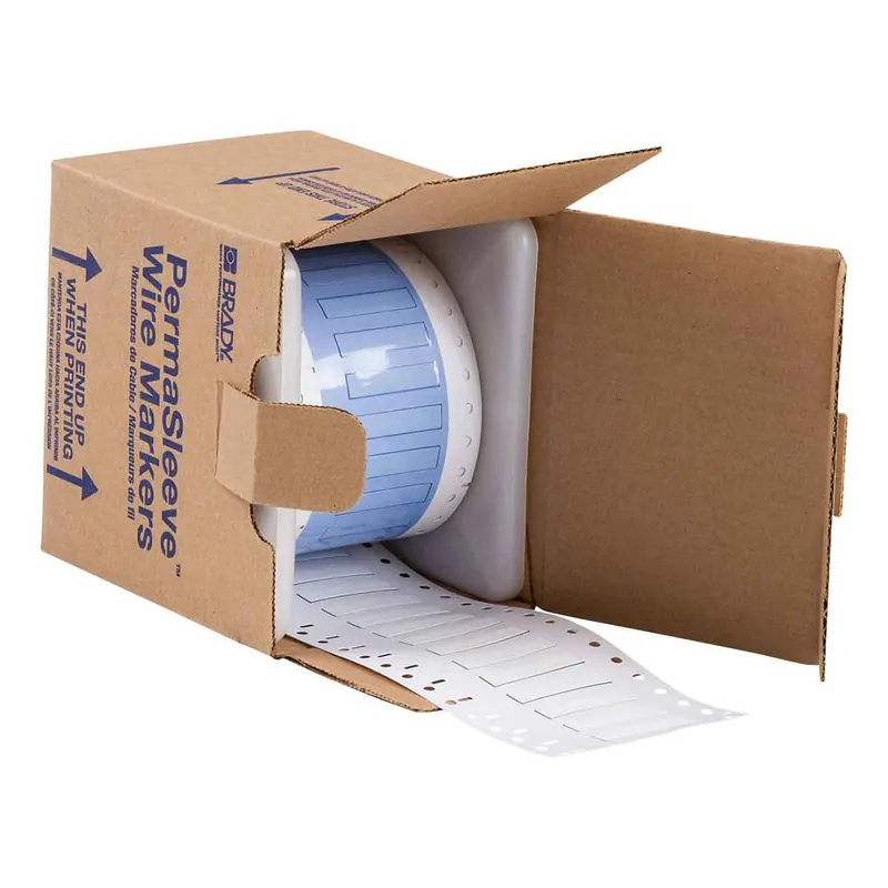 Brady PermaSleeve® Matte Polyolefin Heat Shrink Wire and Cable Labels for 3" Core Printers & R6606 Ribbons, 0.187" dia.
