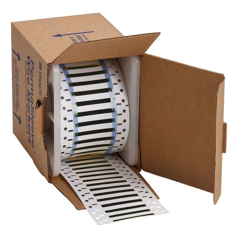 Brady PermaSleeve® Matte Polyolefin Heat Shrink Wire and Cable Labels for 3" Core Printers & R6700 Ribbons, 0.187" dia.