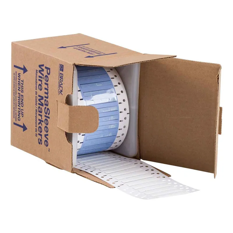Brady PermaSleeve® Matte Polyolefin Heat Shrink Wire and Cable Labels for 3" Core Printers & R6600 Ribbons, 0.125" dia.