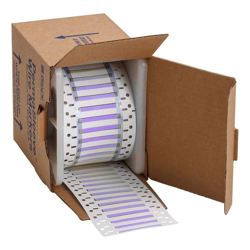 Brady PermaSleeve® Matte Polyolefin Heat Shrink Wire and Cable Labels for 3" Core Printers & R6700 Ribbons, 0.125" dia.