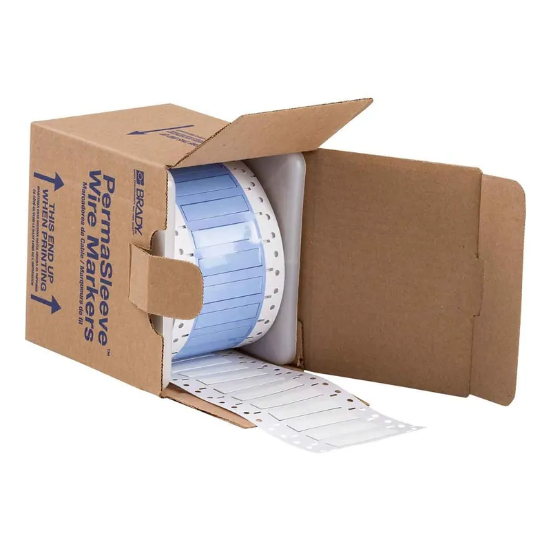 Brady PermaSleeve® Matte Polyolefin Heat Shrink Wire and Cable Labels for 3" Core Printers & R6600 Ribbons, 0.25" dia.